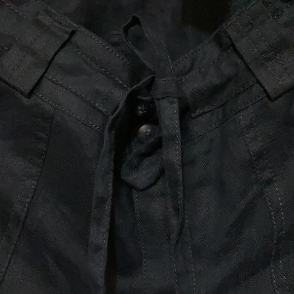 Johnny Was Dark blue slacks. 2 pits on side and 2 on back. 100% orgLinen - Picture 3 of 4